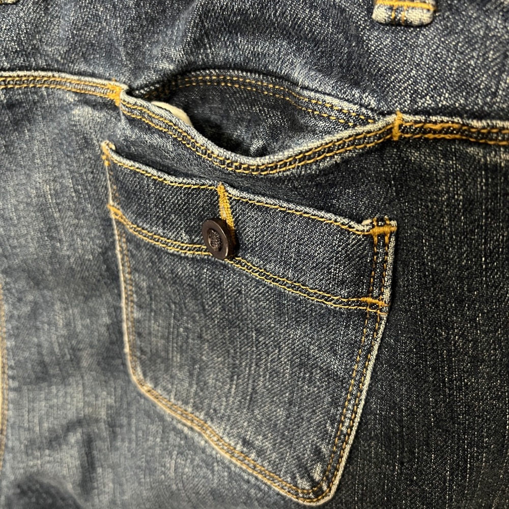 Vintage 90's Lands' End Lined Denim Cargo Pants 8 Pockets Blue Jeans Size 16 - Picture 8 of 11